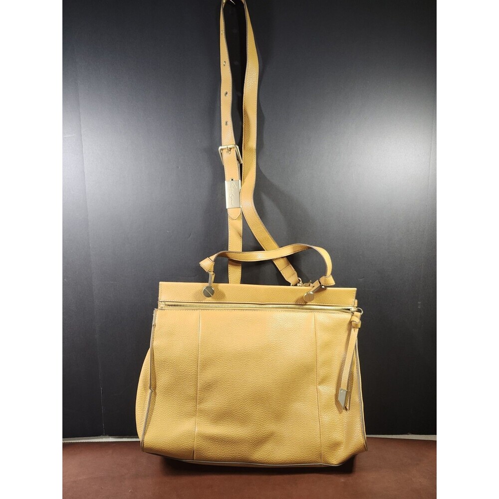 mustard yellow Foley + Corinna Dione leather satchel